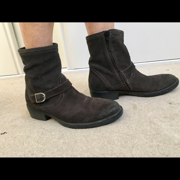 Suede dark brown ankle boots size 37 - Picture 4 of 14